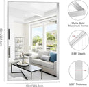 Silver Bathroom Mirror, 60x40 Inch Rectangular Framed Mirror, Large Wall Mounted Bathroom Vanity Mirror Over Sink for Bedroom,Restroom, Living Room, Hangs Vertically or Horizontally by CozyNest Decor