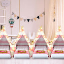 6 Pack Sleepovers Teepee Tent for Kids Bulk with Mattress Sheet Light,Natural Cotton Washable Indoor Play Tent for Birthday Slumber Party Girls Boys Pajama Movie Night Supplies(Pink, White) by TinyTreasures Baby Boutique