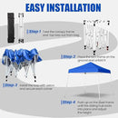 10x10 Pop Up Canopy, 300D Silver Coated Blue Fabric Outdoor Gazebo, Beach Tent Slant Legs with Storage Bag,Easy Up Sun Shade Shelter Tents with 8x8 Top Cover for Patio,Party by GreenHaven Gardens