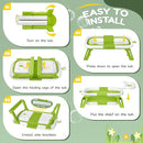 Collapsible Baby Bathtub,Baby Bath Tub with Thermometer & Soft Cushion,Baby Bathtub for Newborn to Toddler 0-36 Months,Portable Travel Baby Tub with No-Slip Feet,Baby Shower Gifts,Green by TinyTreasures Baby Boutique