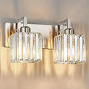 Modern Bathroom Vanity Light 2-Lights Brushed Nickel Vanity Light Crystal Wall Light Bathroom Light Fixtures by CozyNest Decor