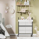 Laundry Hamper 2 Section, 110L Rolling Laundry Sorter Basket with Wheels, 2 Compartment Clothes Organizer Cart, Pull-Out Removable Bags for Laundry Room, Bathroom, Bedroom, White by CozyNest Decor
