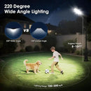 2 Pack Solar Street Lights Outdoor Waterproof 6500K 13000LM LED Solar Flood Lights Dusk to Dawn Parking Lot Light with Motion Sensor and Remote Control for Commercial Area Lighting Yard by GreenHaven Gardens