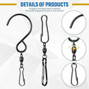 Jetec Wind Spinner Swivel Hooks 360 Degree Dual Spinning Windsock Chime Supplies Hanger Swivels Clip Hanging Hooks with Storage Box for Wind Spinners Supply, 2 Styles (Black,20 Pieces) by GreenHaven Gardens