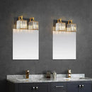 Modern Bathroom Vanity Light 2-Lights Black Gold Crystal Wall Lamp Bathroom Modern Crystal Vanity Lighting by CozyNest Decor