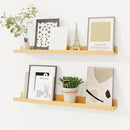 Picture Ledge Shelf, Solid Pine Wood Floating Shelves Set of 2, 24 Inches Nursery Book Shelves for Toys Storage, Kids Bookshelf Wall Mounted for Living Room Bedroom Decor Books Photo Frames, Natural by TinyTreasures Baby Boutique