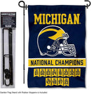 College Flags & Banners Co. Michigan Team University Wolverines 2023 and 12 Times 12x Football National Champions Garden Flag with Pole Stand Holder by GreenHaven Gardens