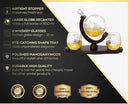 Whiskey Globe Decanter Set with 2 Etched Globe Glasses in Gift Box - Home Bar Accessories for Liquor, Whiskey, Brandy, Gin, Rum, Tequila, Vodka, and Brandy by CozyNest Decor