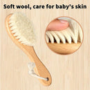 Baby Hair Brush and Comb Set, Wooden Natural Goat Bristles Hairbrush+Comb+ White Cradle Cap Brush Grooming Kit for Newborns Toddlers Boys Girls (Pack of 3) by TinyTreasures Baby Boutique