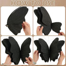 Party Butterfly Decorations, Black 3D Butterfly Birthday Decoration, 4 Pcs Crepe Paper Hanging Decor for Room, School, Black Theme, Flower Party for Garden, Dining Table Decor by CozyNest Decor