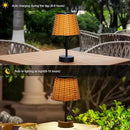 Solar Table Lamps for Outside,Handmade Rattan Woven LED Desk Outdoor Lamp Waterproof Boho Decoration for Garden,Yard,Patio,Porch,Trees,Lawn,Pathway(Austin Natural Brown) by GreenHaven Gardens