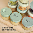 KeaBabies 12pk 4oz Glass Baby Food Containers with Lids - Leak-Proof, Microwavable Small Glass Jars, Baby Purees & Toddler Snack Storage Containers, BPA-Free, Dishwasher & Freezer Safe (Sage) by TinyTreasures Baby Boutique
