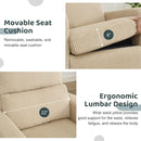 Swivel Rocker Recliner, Oversized Manual Nursery Glider Rocking Recliner Chair with Removable Cushion, Upholstered Swivel Reclining Chair for Nursery Living Room Bedroom, Corduroy Camel by TinyTreasures Baby Boutique