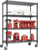IZEUK Garage Shelving Wide Storage Shelves 4 Tier Metal Shelves 3200 LBS Heavy Duty Adjustable Utility Shelf Rack Black 23.6" D x 53.1" W x 73.6" H by CozyNest Decor