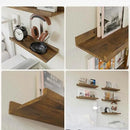 RICHER HOUSE 8 Set Floating Wall Mounted Shelves, Nursery Hanging Book Shelves with Lip for Storage, Display Picture Ledge Shelf for Bedroom Bathroom Kitchen Living Room Wall Decor, Rustic Brown by CozyNest Decor