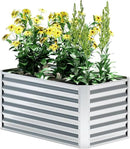 EKX 4x2x2FT Galvanized Raised Garden Bed, Raised Garden Bed Kit-Metal Planter Box Outdoor,Planting for Vegetables, Fruits,Herbs, Flowers-Slive by GreenHaven Gardens