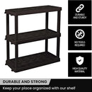 Oskar Storage Shelves - Bathroom Wall Organizer, Kids Room Toys Book Shelf, No Drill Heavy Duty, Kitchen Closet Garage Outdoor 3 Tier Stackable Plastic Shelving Unit by TinyTreasures Baby Boutique