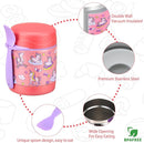 10oz Soup Thermo for Hot Food Kids,Lunch Thermo Kids Food Jar with Spoon Hot Insulated Food Containers,Leak Proof Stainless Steel Wide Mouth Lunch Food Thermo Jar for School(Pink-Unique Horse) by TinyTreasures Baby Boutique