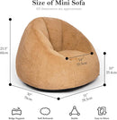 N&V Small Bean Bag Chair for Kids, Children Mini Bean Bag Sack, Foam Filling, Includes Removable and Machine Washable Cover, 27in, Soft Faux Fur (Brown) by TinyTreasures Baby Boutique