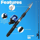 DaddyGoFish Kids Fishing Pole - Rod Reel Combo Tackle Box Starter Set - First Year Small Dock Gear Kit for Boys Girls Toddler Youth Age Beginner Little Children Junior Anglers Older Kids by TinyTreasures Baby Boutique