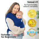 KeaBabies Baby Wrap Carrier - All in 1 Original Baby Carrier Newborn to Toddler Sling, Easy to Wear, Hands Free Bonding, Lightweight, Breathable Infant Wraps (Cobalt Blue) by TinyTreasures Baby Boutique