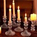 Candlestick Holders Set,12Pcs 4" H Taper Candle Holders Bulk, Clear Glass Candle Holders for Wedding, Spring Party, Romantic Dinner, Festival & Windowsill Decor by CozyNest Decor