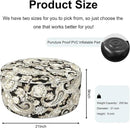 Inflatable Ottoman Stool D21 xH9 for Outdoor/Indoor Use, Water Repellent Patio Foot Rest Stool with Portable Handle,Round Pouf Ottoman Suitable for Garden,Deck and Camping - Paisley Black by CozyNest Decor