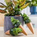 4 Pack Terracotta Christmas Tree Automatic Plant Watering Devices,Household self Watering Planter Insert, Watering Spikes for Indoor Plants,Holiday Potted Plant Continuous Moisture Device by GreenHaven Gardens