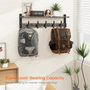 Homode Coat Rack Wall Mount with Shelf, 29 Inch Wood Wall Shelf with Hooks, Entryway Coat Hanger Wall Mount with 5 Hangers for Bathroom, Bedroom, Living Room, Grey by CozyNest Decor