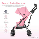 Dream On Me Rover Convenience Baby Stroller in Pink, Lightweight & Compact Umbrella Stroller, Easy one-Hand fold Travel Stroller, Lockable Rear Wheels, Removable & Adjustable Canopy by TinyTreasures Baby Boutique