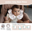 vocheer Baby Travel Pillow(Upgraded), Head and Neck Support Pillow for Pushchair, Car Seat,Stroller, Bouncer, Cotton, Hedgehog by TinyTreasures Baby Boutique