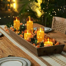 Homemory Acrylic Flameless Candles with Embedded Star String Fairy Lights, Battery Operated Candle, LED Candles, Fake Candles with Remote Control and Timer for Halloween, Amber, Set of 5(H4"5"6"8"8") by CozyNest Decor