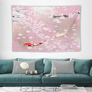 Houselerax Japanese Koi Fish Tapestry, Cherry Blossoms Asian Oriental Pink Flower Branch Koi Fish Carp Tapestries Wall Hanging for Bedroom Living Room Office Decor 90"x60" by CozyNest Decor
