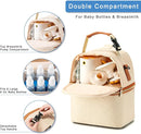 Breastmilk Cooler Bag with Ice Pack & Mat Fit 6 Bottles Up to 9 Ounce, Baby Bottle Cooler Bag for Moms, Daycare & Travel, Black by TinyTreasures Baby Boutique