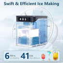 Nugget Ice Maker Countertop with 0.8Gal Removable Tank for Chewable Ice, 41Lbs/24H, One-Touch Fast Ice in 6 Mins, Self-Cleaning & Ultra Quiet for Home, Office, Party by CozyNest Decor