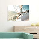 ARTISTIC PATH Sailboats Pictures Seascape Arts Paintings: Nautical & Sea Artwork Printed on Wrapped Canvas for Bathroom (24" W x 18" H, Multi-Sized) by CozyNest Decor