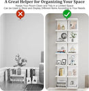 Versatile 7 Tier Shelf Unit 6.4Ft Lack Wall Shelf Unit with LED Floating Wall Shelf Unit Wall Mount Vertical Shelving for Storage Space Saving Organizer for Bedroom Living Room Office Display Decor by CozyNest Decor