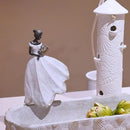 Guichifun Fairy Statue Collection Home Decoration - White Leaf Angel Girls Resin Home Decor for Outside or Inside Rustic Garden Grave Decorations for Cemetery Figurines Gift 5 x 3 x 7.5 Inch by CozyNest Decor