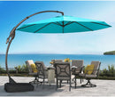 Grand patio 12 FT Sunbrella Cantilever Umbrella with Base Outdoor Aluminum Offset Umbrella with Tilt Adjustment (Aruba, 12 FT-SUNBRELLA) by GreenHaven Gardens