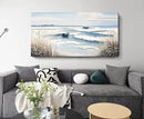 amatop Extra Large Wall Art for Living Room –Big Coastal Beach Minimalist Canvas Artwork with Sailboat Ocean Waves and Reeds Nautical Seascape Picture for Bedroom Decor Blue58x29 Inch by CozyNest Decor