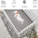 Brandream Crib Bedding Set 3 Pieces Ultra Soft 100% Cotton Bohemian Neutral Solid Grey Crib Comforter, Crib Sheet, Crib Skirt, Farmhouse Chic Ruffle Baby Girl Boys Nursery Bedding by TinyTreasures Baby Boutique