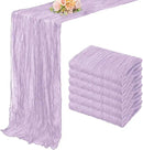 6 Pack Lilac Cheesecloth Table Runner 10FT Rustic Gauze Cheese Cloth Table Runner for Wedding 20 x 120 Inch Long Bridal Baby Shower Table Decor Boho Fabric Sheer Birthday Party Table Decorations by CozyNest Decor