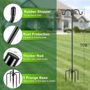 Gtongoko Double Shepherds Hook for Outdoor, 2 Pack 108 Inch Heavy Duty Bird Feeder Pole 3/4 Inch Thick Garden Hooks for Hanging Hummingbird Feeder, Plant Baskets, Solar Light Lanterns by GreenHaven Gardens