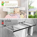Wall Mounted Drying Rack with 4 Hooks and Shelf, Foldable Clothes Drying Rack for Laundry Room, Collapsible Laundry Rack Wall Mount, for Indoor Outdoor Hanging Clothes, 23.6 Inch by CozyNest Decor