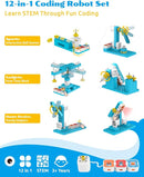 WhalesBot A3 12-in-1 STEM Blocks Coding Robot Kit for Kids, 61-Piece Educational Building Set with Interactive Storytelling, Ideal Toy Gift for Boys & Girls Ages 3-6 by TinyTreasures Baby Boutique
