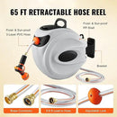 65' x 5/8" Retractable Hose Reel Wall-Mounted with 180° Swivel–Heavy-Duty Automatic Water Hose Storage for Garden,Yard,and Outdoor Use by GreenHaven Gardens