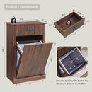 Modern Tilt-Out Trash Can Cabinet, 10 Gallon Fluted Laundry Hamper Cabinet with Drawers, Wooden Hidden Garbage Can Cabinets with Storage Basket, Free Standing for Kitchen and Living Room,Brown by CozyNest Decor
