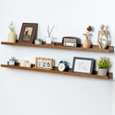 Picture Ledge Wall Shelves 48 inch Width Set of 2, Solid Pine Wood Rustic Floating Ledge Shelves for Wall for Kids' Room Bedroom Kitchen Bathroom Living Room Nursery Display Wall Decor, Walnut by TinyTreasures Baby Boutique