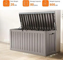 80 Gallon Resin Deck Box, Lockable Patio Outdoor Storage Box for Furniture, Garden Tools and Tools Storage, Waterproof Outside Storage Boxes - Grey by GreenHaven Gardens