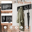Folding Coat Hooks, Wall Mounted Coat Rack with 3 Retractable Hooks, Heavy Duty Towel Rack for Bathroom Wall Hook for Hanging Clothes Bathrobe, Stainless Steel Coat Hanger for Entryway(Black) by CozyNest Decor